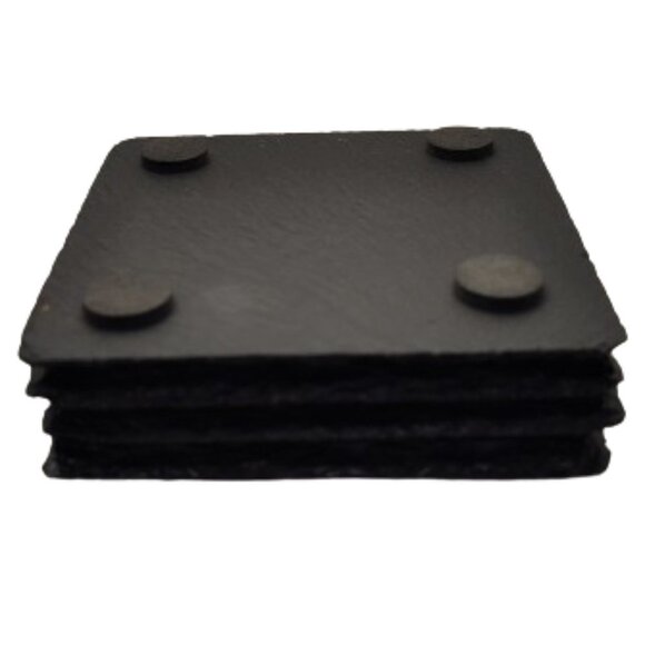 4" Inch Black Coasters Stone Coaster Set, Laser Engraved "Florida" - Picture 5 of 9